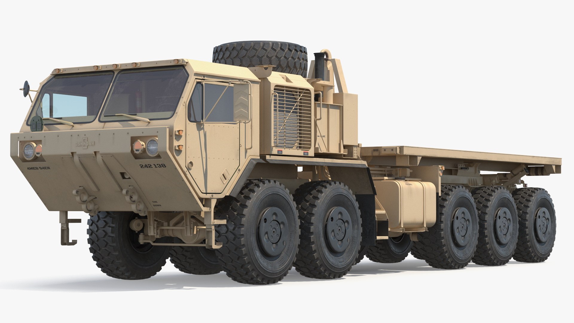 Oshkosh Military Flatbed PLS Truck Sand Simplified 3D model preview