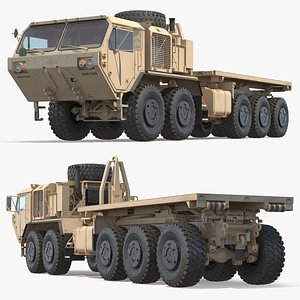 Oshkosh Military Flatbed PLS Truck Sand Simplified model