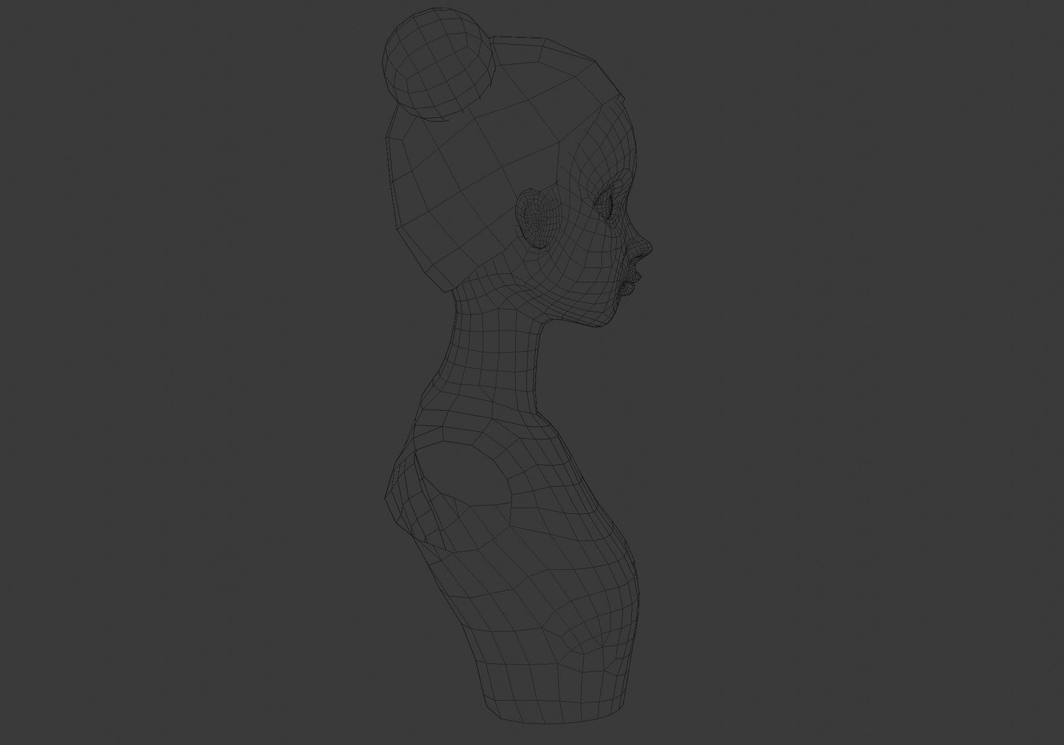 Female Simple Hairstyle 3D Model - TurboSquid 1908361