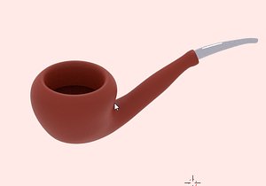 3D old smocking pipe model