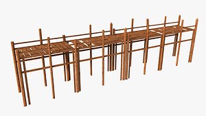 3D Old wood dock