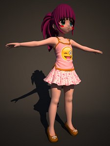 anime girl 3D model
