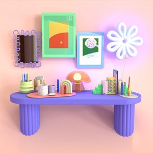 3D Modern Home Decor Set