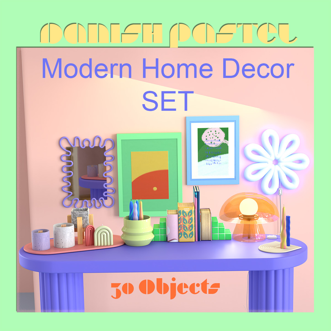 3D Modern Home Decor Set - TurboSquid 2028599