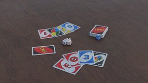Board game UNO and dice