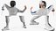french olympic fencers fight 3D model