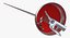 french olympic fencers fight 3D model