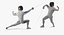 french olympic fencers fight 3D model
