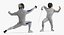 french olympic fencers fight 3D model