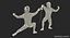 french olympic fencers fight 3D model