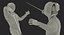 french olympic fencers fight 3D model
