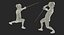 french olympic fencers fight 3D model