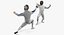 french olympic fencers fight 3D model