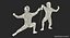 french olympic fencers fight 3D model