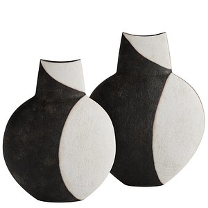 3D Black and White Vase Form John Ward model