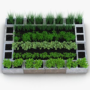Cinder Block Garden 3D Model