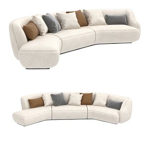 3D model Carpanelli Nuvola White Modular Sofa