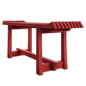Jatoba Bench Red by Bert Johansen 3D model