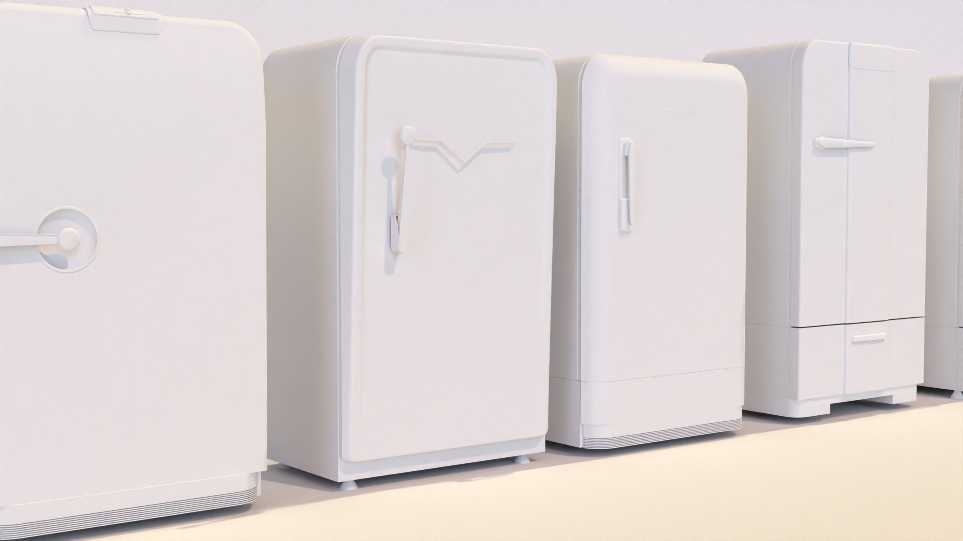 3D Lowpoly Vintage Refrigerator Collection Model - TurboSquid 1936171