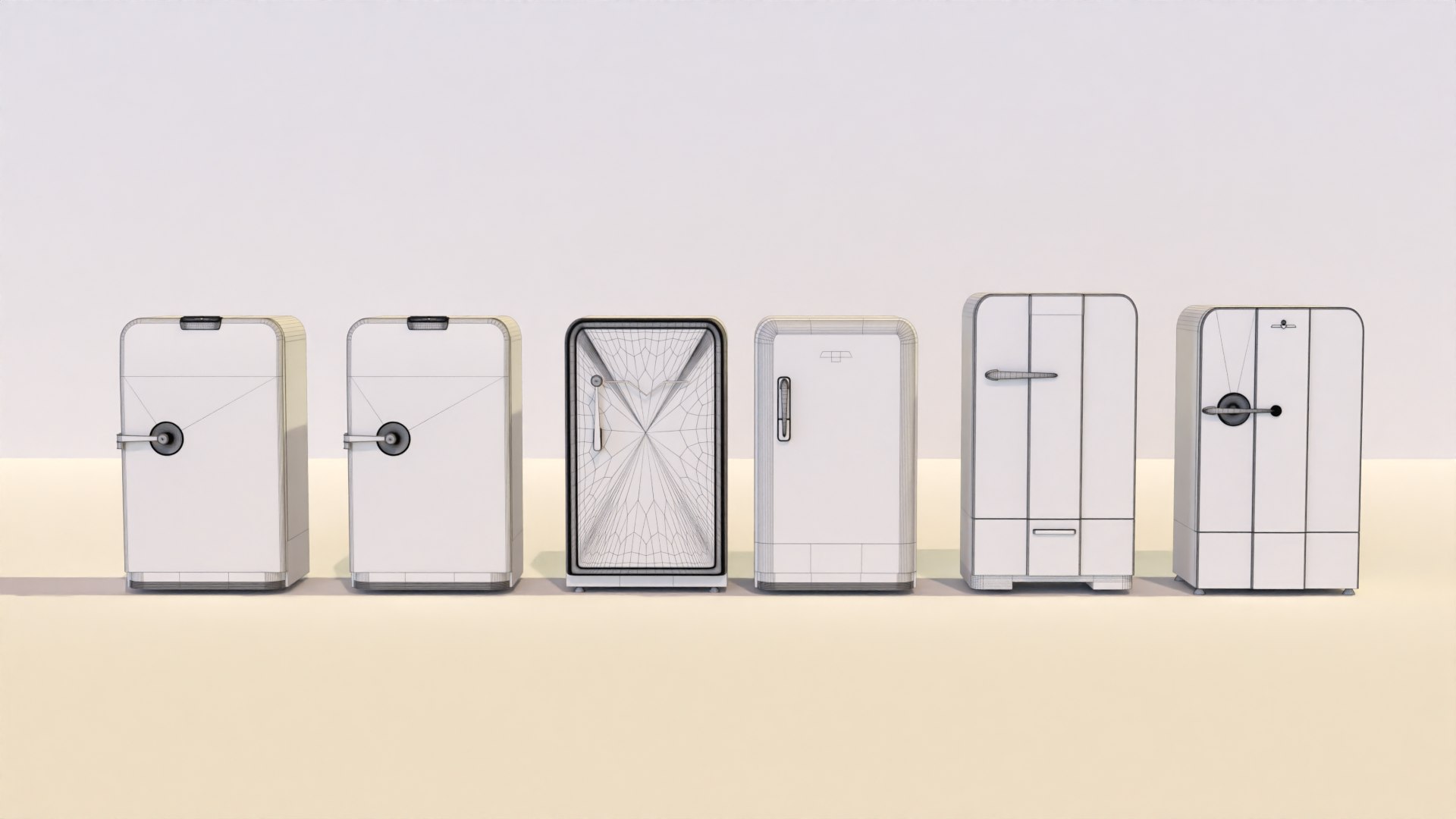 3D Lowpoly Vintage Refrigerator Collection Model - TurboSquid 1936171