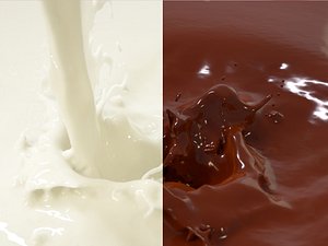 Pouring chocolate milk Animated Splash