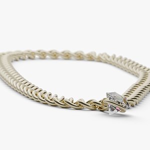 Gold and Diamond Necklace Weaved