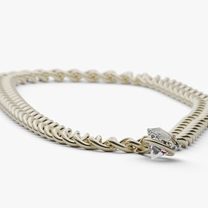 Gold and Diamond Necklace Weaved