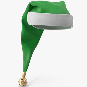 3D model Christmas Hat Green with Bell 2 v2