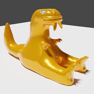Golden figurine of a dragon or lizard 3D model
