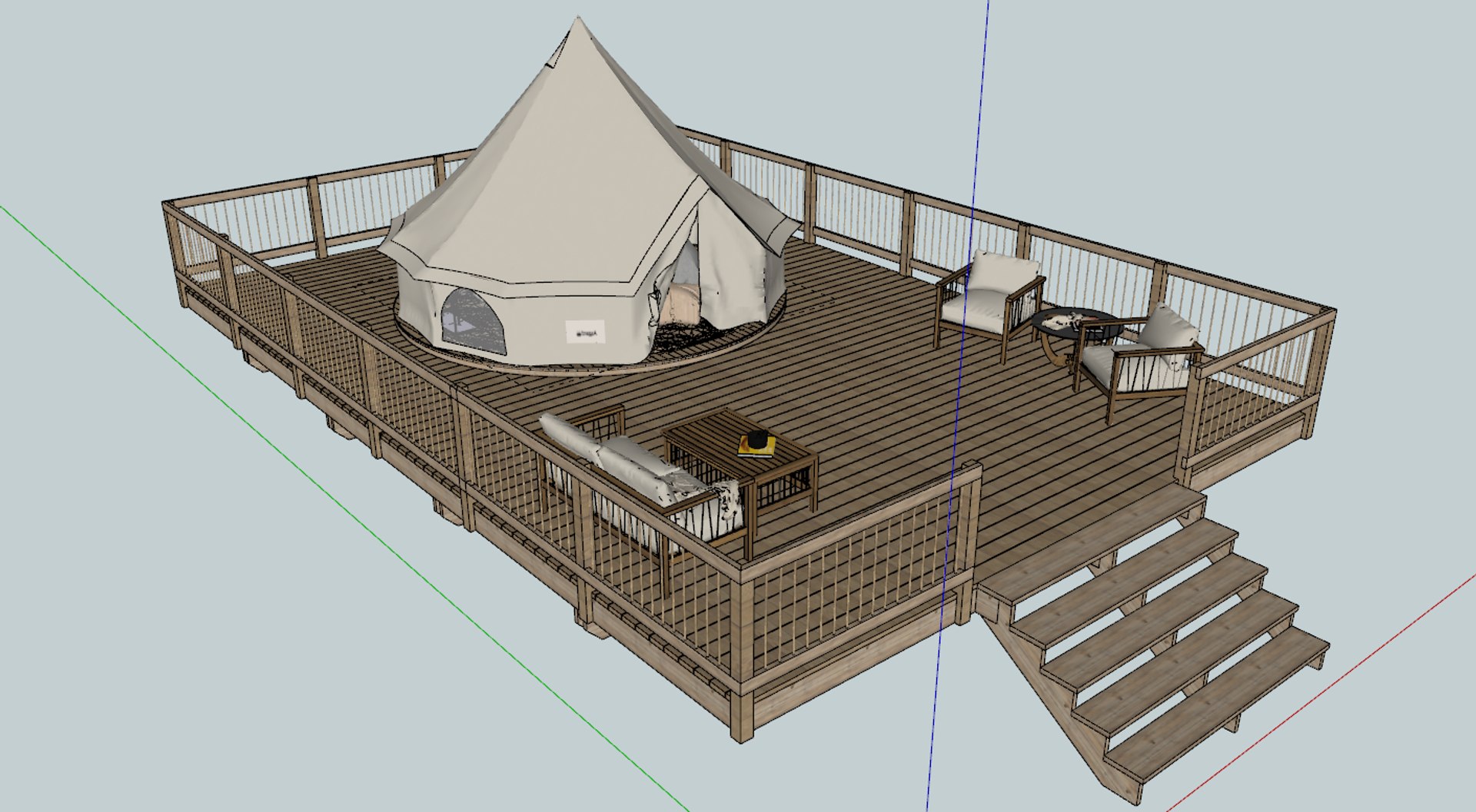 Canvas Bell Tent For Glamping Model - TurboSquid 2213943