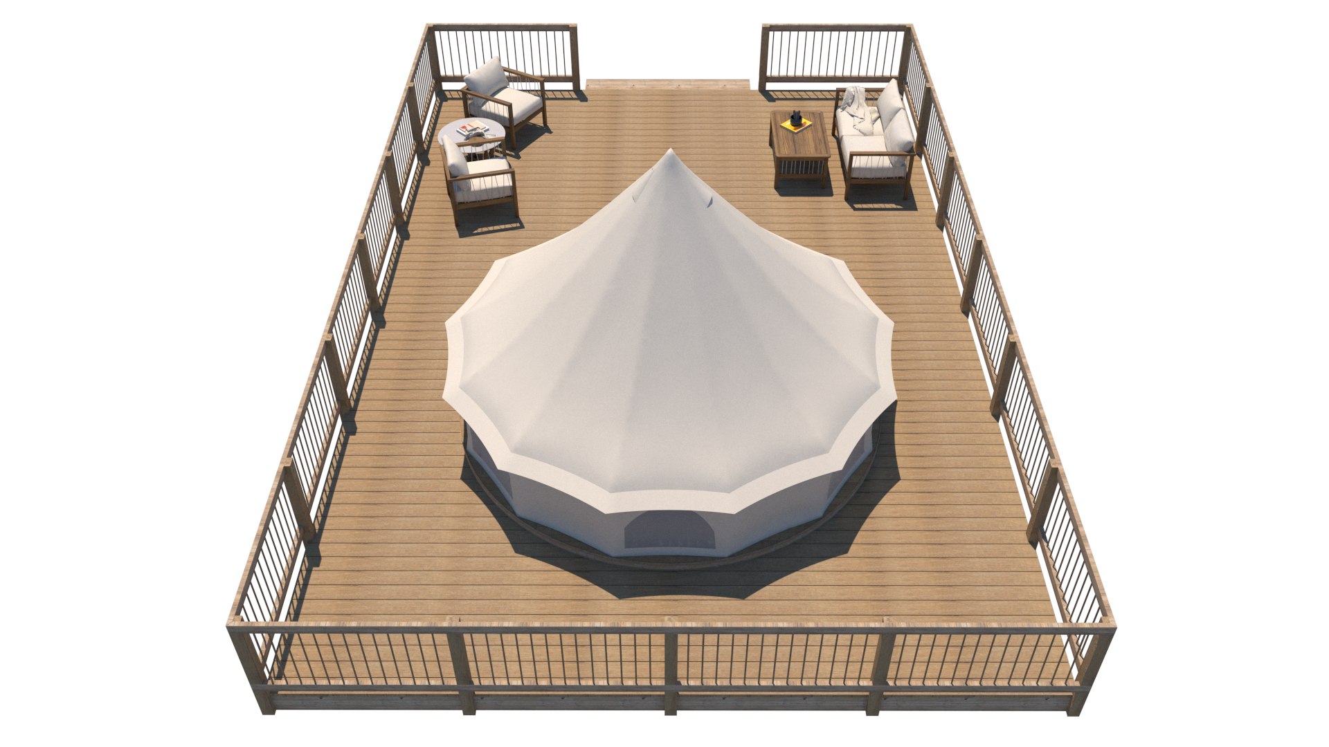 Canvas Bell Tent For Glamping Model - TurboSquid 2213943