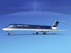 turbines dc-9-50 douglas dc-9 aircraft 3d model