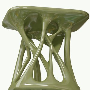 Coffee futuristic Sculptural side table carbon Minimalism style 3D model