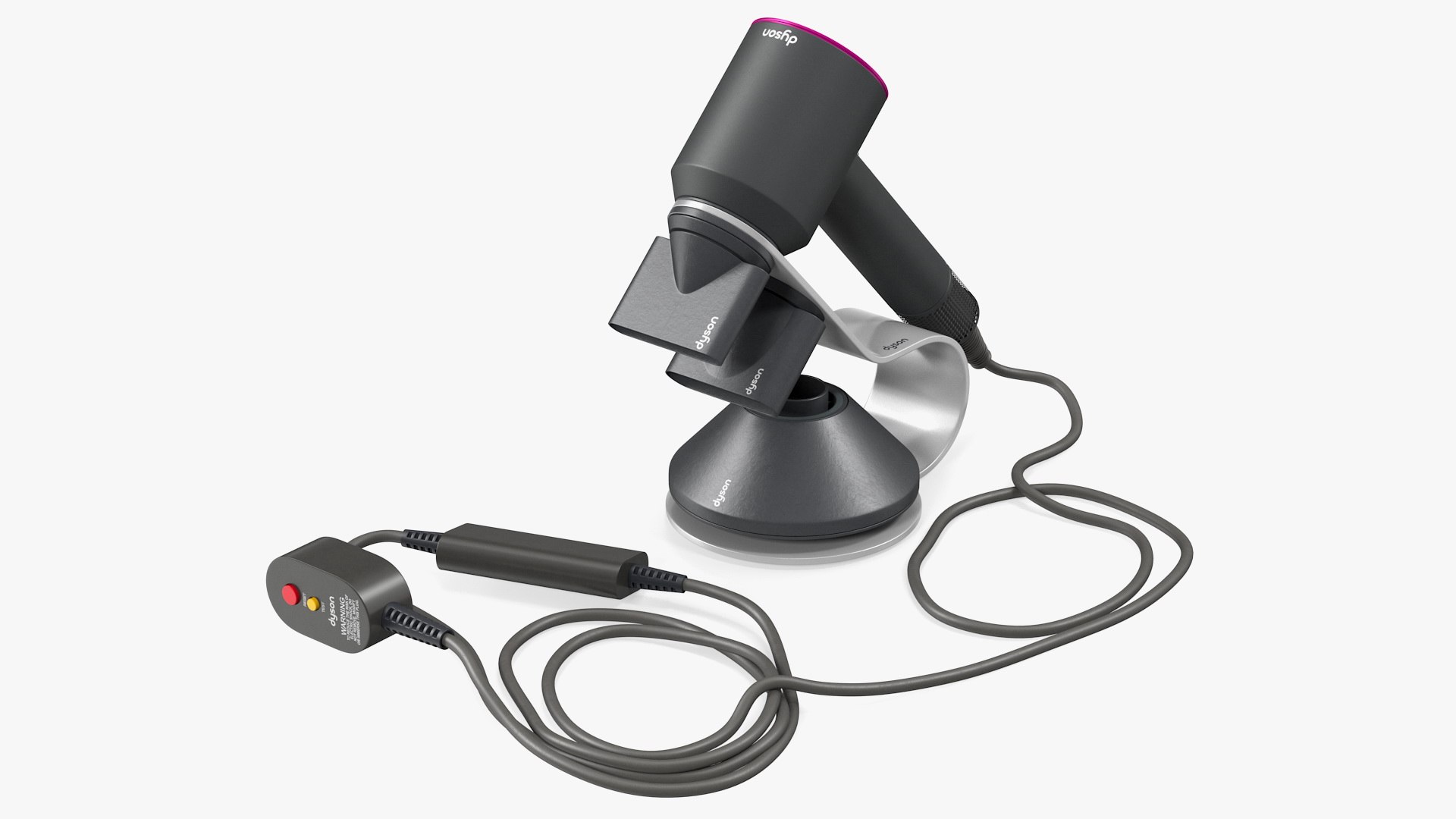 Dyson Supersonic Hair Dryer with Stand Fuchsia 3D model preview