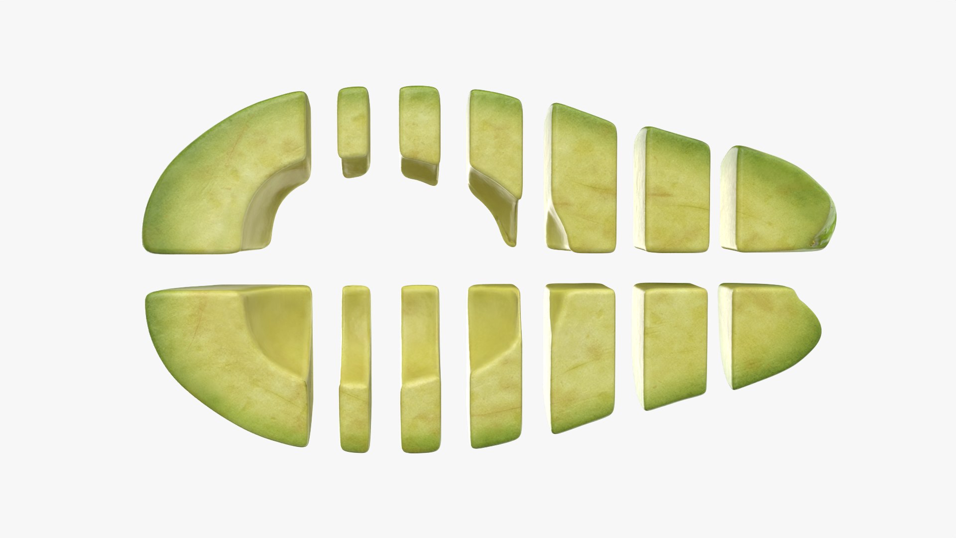 Fresh Avocado Slices 3D https://p.turbosquid.com/ts-thumb/od/KXc2LN/Px/cubesavocado_0003/png/1785341479/1920x1080/fit_q87/8b9374080aaffc837f038c882be9275ec05e65b7/cubesavocado_0003.jpg