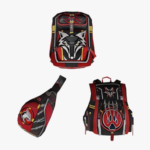 bag 3x Furryspy Backpack 3D model