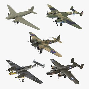 vintage military bombers 3D