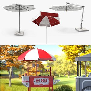 3D patio umbrellas 2 model