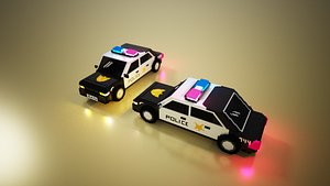 Voxel 3D police car model