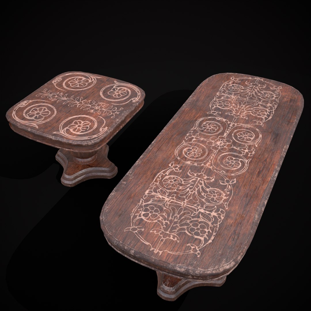 3D Renaissance Round and Long Tables model - TurboSquid 2088369