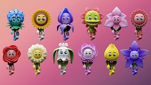 Cartoon character flowers