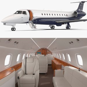 Private Jet Aircraft 650E with Cabin Rigged