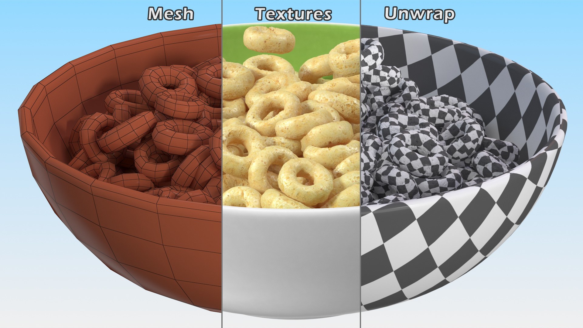 3D model Oats Cereals Rings with Plate - TurboSquid 1783987