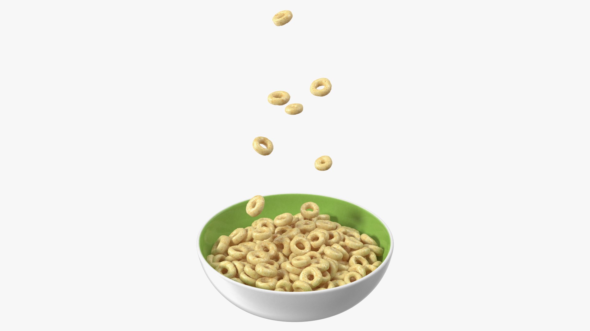 Oats Cereals Rings with Plate 3D model preview