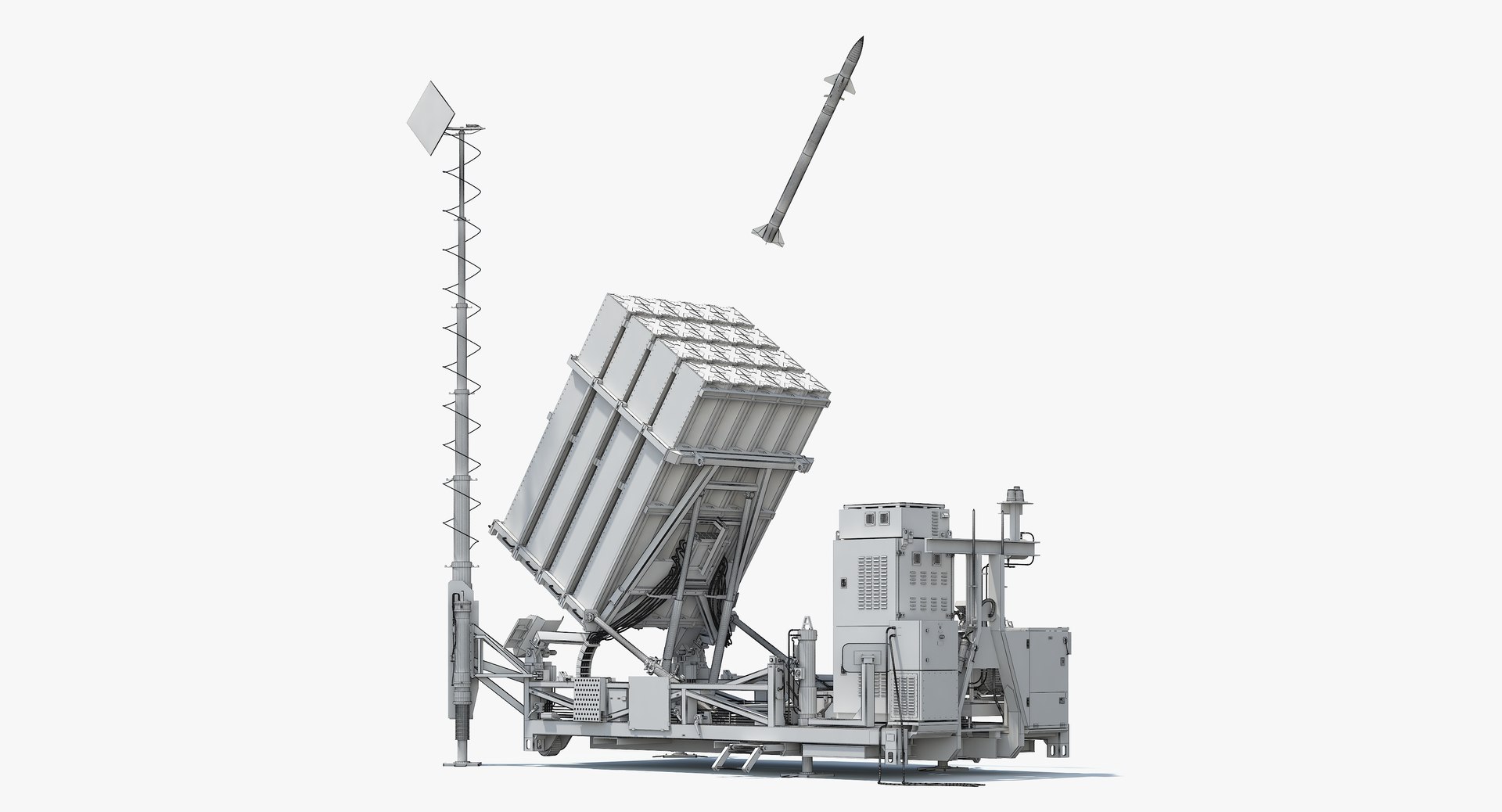 Iron Dome System And Tamir Missile 3D model https://p.turbosquid.com/ts-thumb/od/ix5RcU/No/042/jpg/1678211619/1920x1080/fit_q87/1f37c6ac13d70d1292194bb23047fb1eed2358b5/042.jpg
