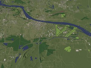 Little Rock Arkansas USA in 20 km x 20 km - city and urban