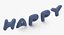 Folienballon Worte Happy Silver