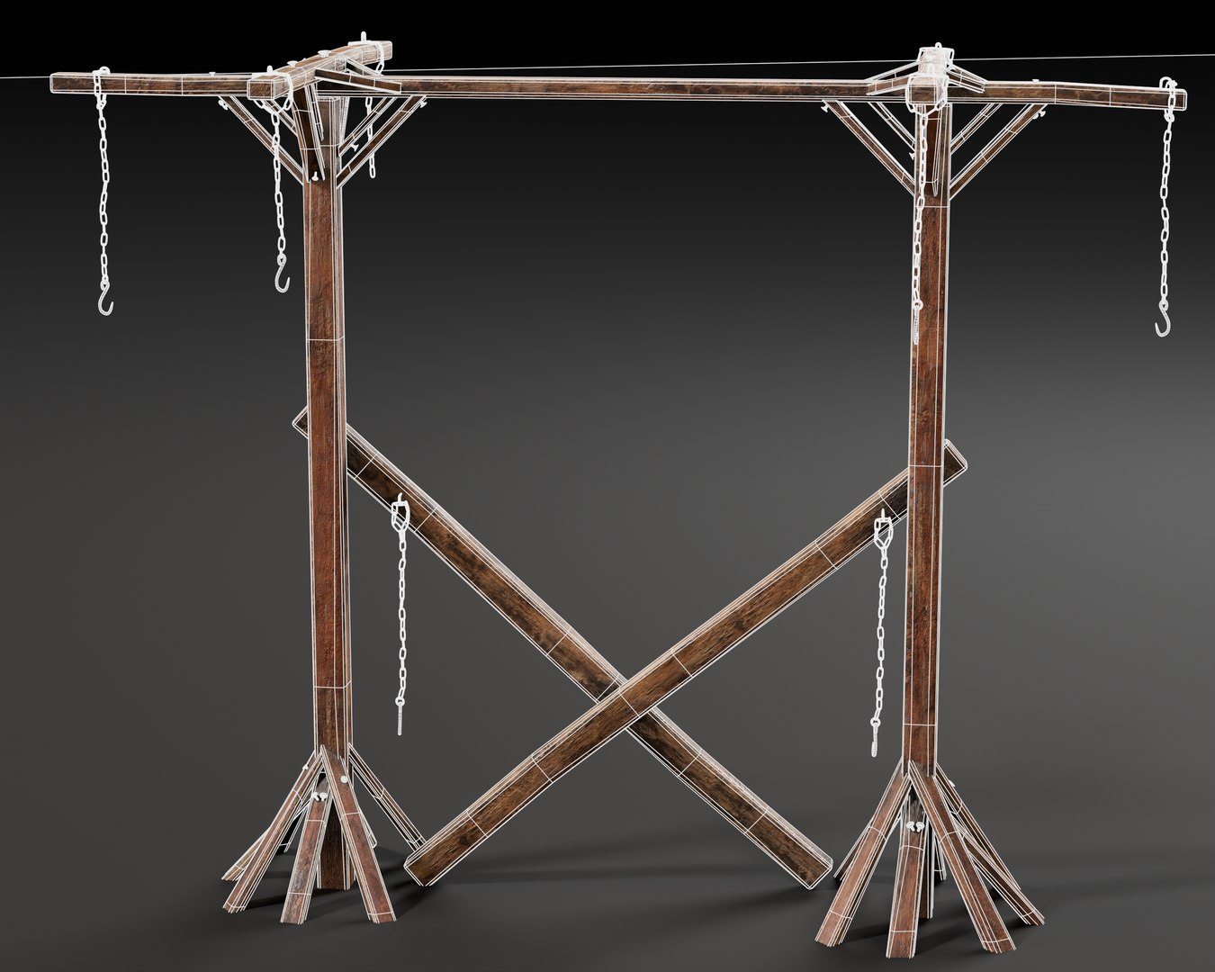 3D Medieval Gallow Pole - TurboSquid 2358005