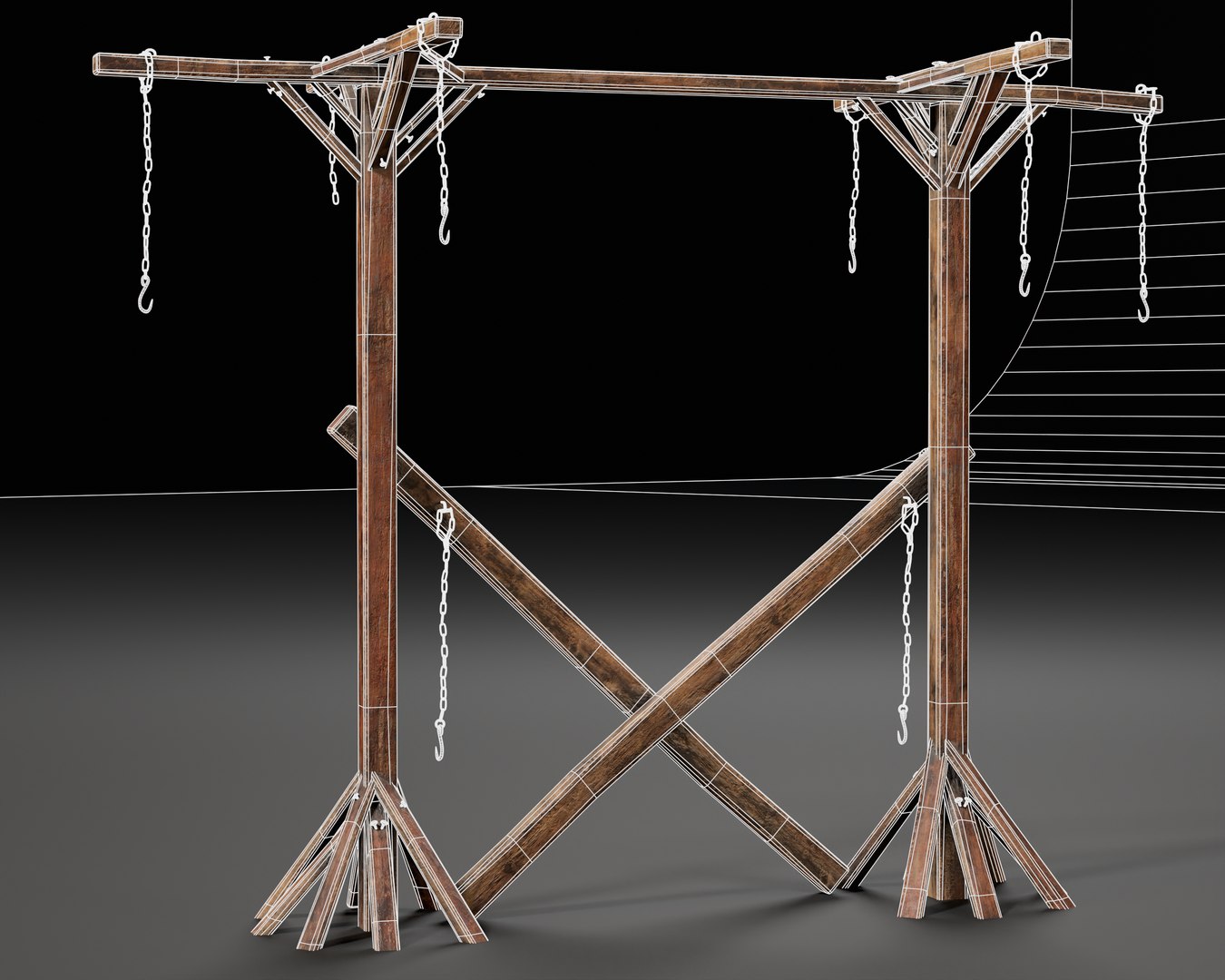 3D Medieval Gallow Pole - TurboSquid 2358005