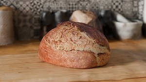 Sourdough Bread Loaf - 3D Model 3D model